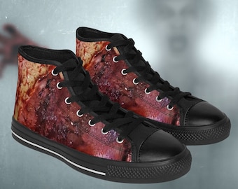 Rotten Flesh Hi-Top Sneakers: Bloody Zombie Cosplay Shoes