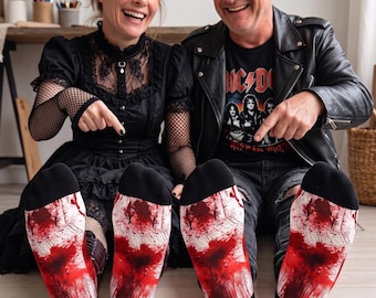 Bloody Crime Scene Socks, Gothic Horror Cosplay, Halloween Party