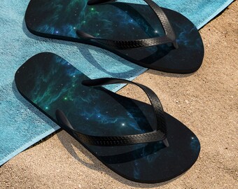Flip Flops, Love Astronomy Style summer slip ons, Stary Sky Unisex beach shoes, Great gift for Astrology and space lovers, Star Trek fans