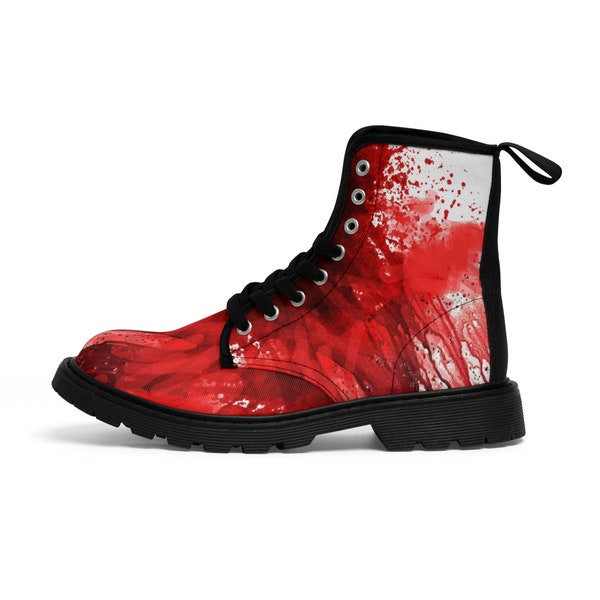 Dripping bloody splatter Women's Combat Boots - Perfect for Crime Enthusiasts, Cosplay, and Halloween. #Bloodsplatter