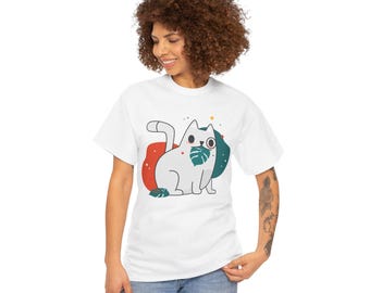 Cat Lover Graphic Tee, Catnip Cat Unisex Cotton Tee, Gift for Cat Moms and Cat Lovers
