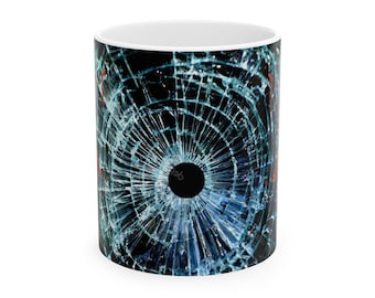 Gothic Crime Scene Mug, Blood Splatter Horror Coffee Cup
