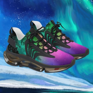 Sneakers da donna Starry Night! Indossa le Northern Lights Sky, perfette per palestra, esercizio fisico e fitness. Scarpe casual per tutti i giorni. #FitnessFootwear