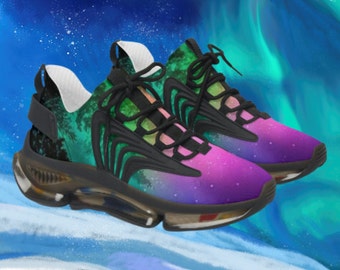 Women's Starry Night Sneakers! Wear the Northern Lights Sky, perfect for gym, exercise, and fitness. Casual daily shoes. #FitnessFootwear