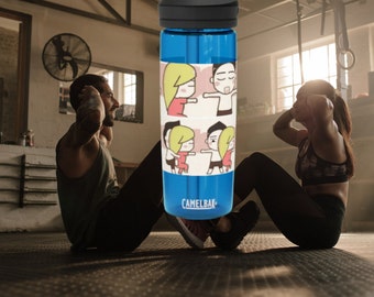 Couple spooning Water Bottle flip top, Gift for spouse, anniversary and weddings, Sports water bottle, liquid container. Hydration, Funny