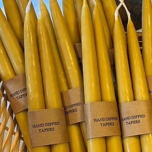 Hand Dipped Taper Beeswax Candles