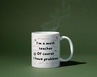 Keramische mok wiskunde grappige citaten, cadeau leraar, partner vriend familie koffiekopje, 11oz 15oz, wiskundeliefhebber aanwezig, propcadeau voor wiskundige