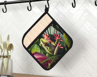 Frog on a Lily Pot Holder with Pocket