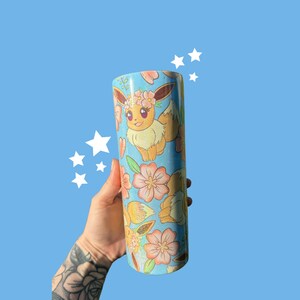 Pokemon Eevee Floral Acrylic Travel Cup