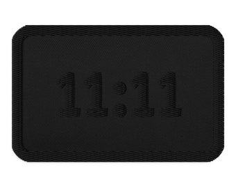 11:11 Black on Black Embroidered Patch