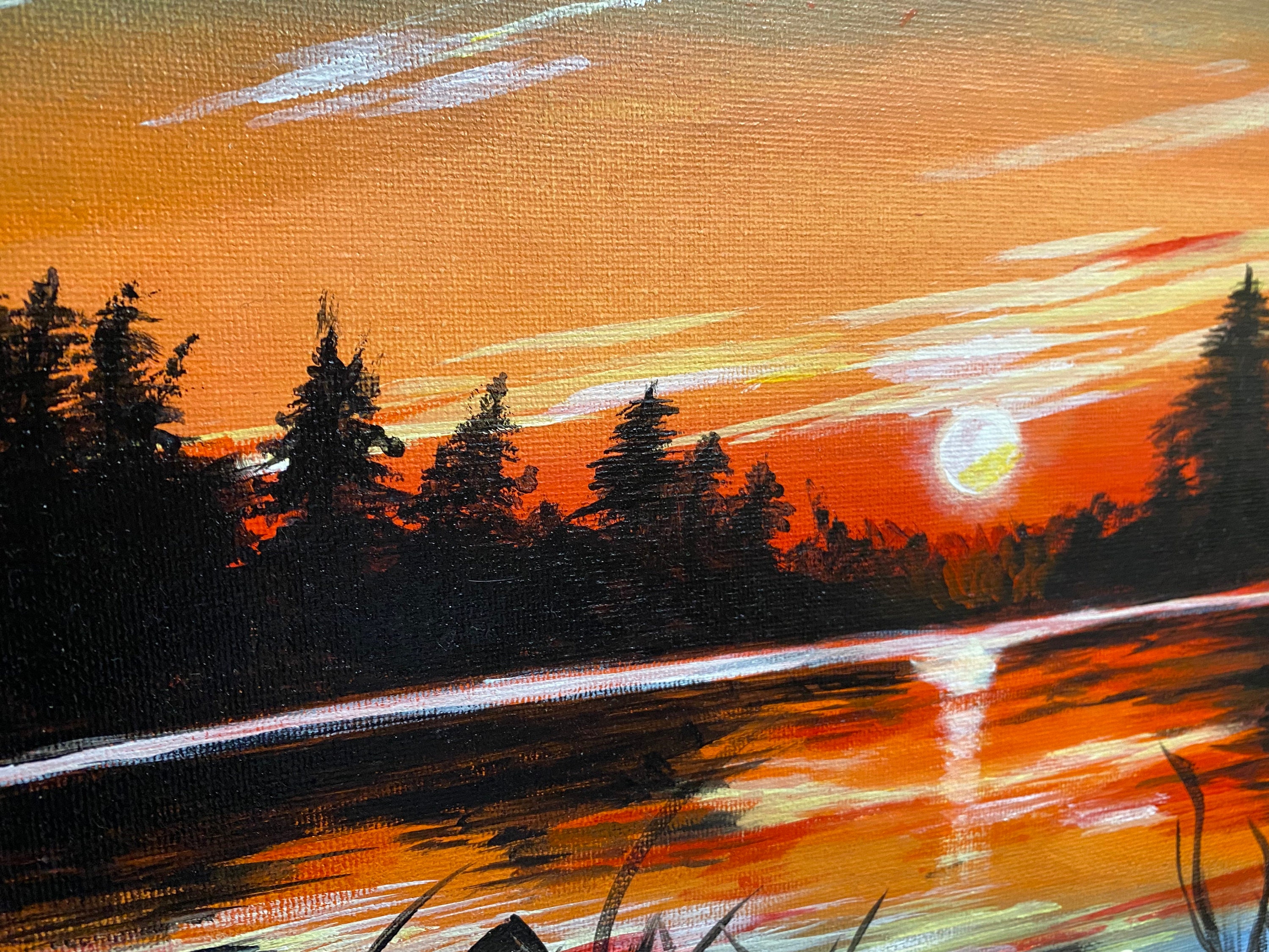 Dakshina Art Sunset landscape painting Acrylic 12 inch x 8 inch Painting  Price in India - Buy Dakshina Art Sunset landscape painting Acrylic 12 inch  x 8 inch Painting online at