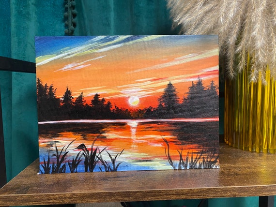Timeless Tones Sunset Acrylic Painting on Board Canvas Canvas 12 inch x 16  inch Painting Price in India - Buy Timeless Tones Sunset Acrylic Painting  on Board Canvas Canvas 12 inch x