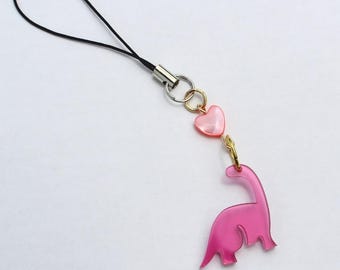 Purple Dino Love Phone Charm | Handmade Phone Charm | Purple Phone Charm | Dinosaur Charm