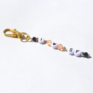 I Love SF Beaded Bag Charm: Giants Colors, Handmade Baseball Fan Gift