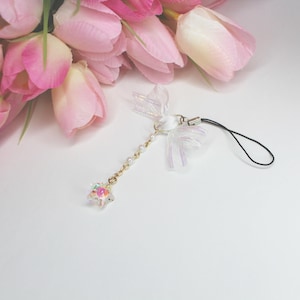 Wishing Star Phone Charm | Coquette Charm | Handmade Phone Charm | Cute Star Phone Charm | Handmade Keychain | Starlight Keychain | Ribbon
