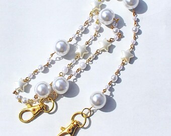 Handmade Pearl Star Bag Chain: Kawaii Purse Accessory