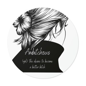 Adesivi in vinile rotondi Ambitchous