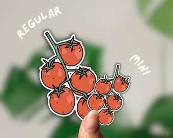 Fille tomate | Tomate | Tomate grappe | Été | Noyau du chalet | Autocollant résistant à l'eau | Découpe | Sticker vinyle fait main
