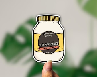 Mayonnaise | Mayo | Classique culte | Condiments | Autocollant résistant à l'eau | Découpe | Sticker vinyle fait main | Nourriture