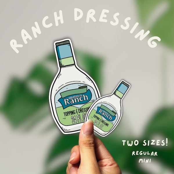 Ranch Salad Dressing Sticker | Water Resistant | Handmade sticker| Die cut | American Food Art