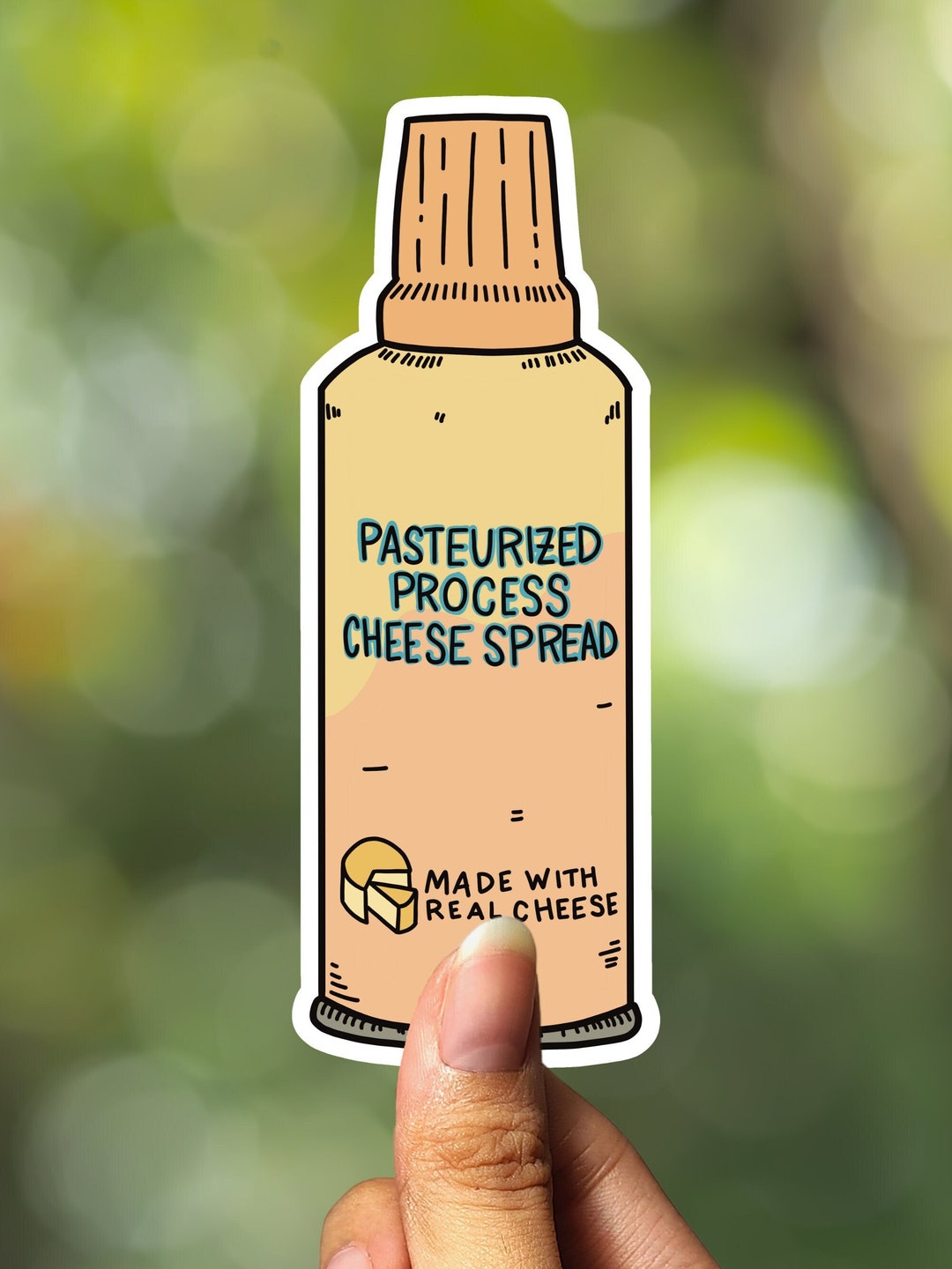 Spray Cheese Can Squeeze Cheese American Food Water Resistant Sticker