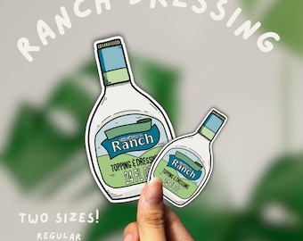 Sticker pour vinaigrette ranch | Vinyle découpé résistant à l'eau | Art culinaire américain