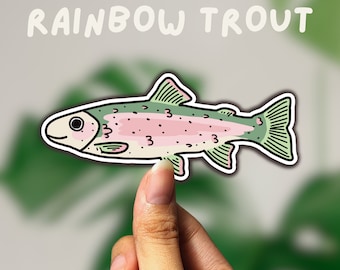 Rainbow Trout | Fish | Fishing | Water Resistant sticker | Die cut | Handmade vinyl sticker | Nature | TikTok