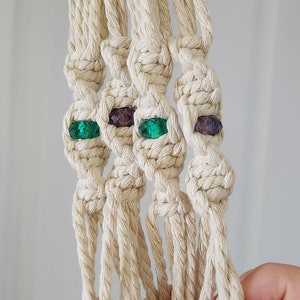 Handmade Custom Beaded Plant Hanger | Macrame With Glass Beads