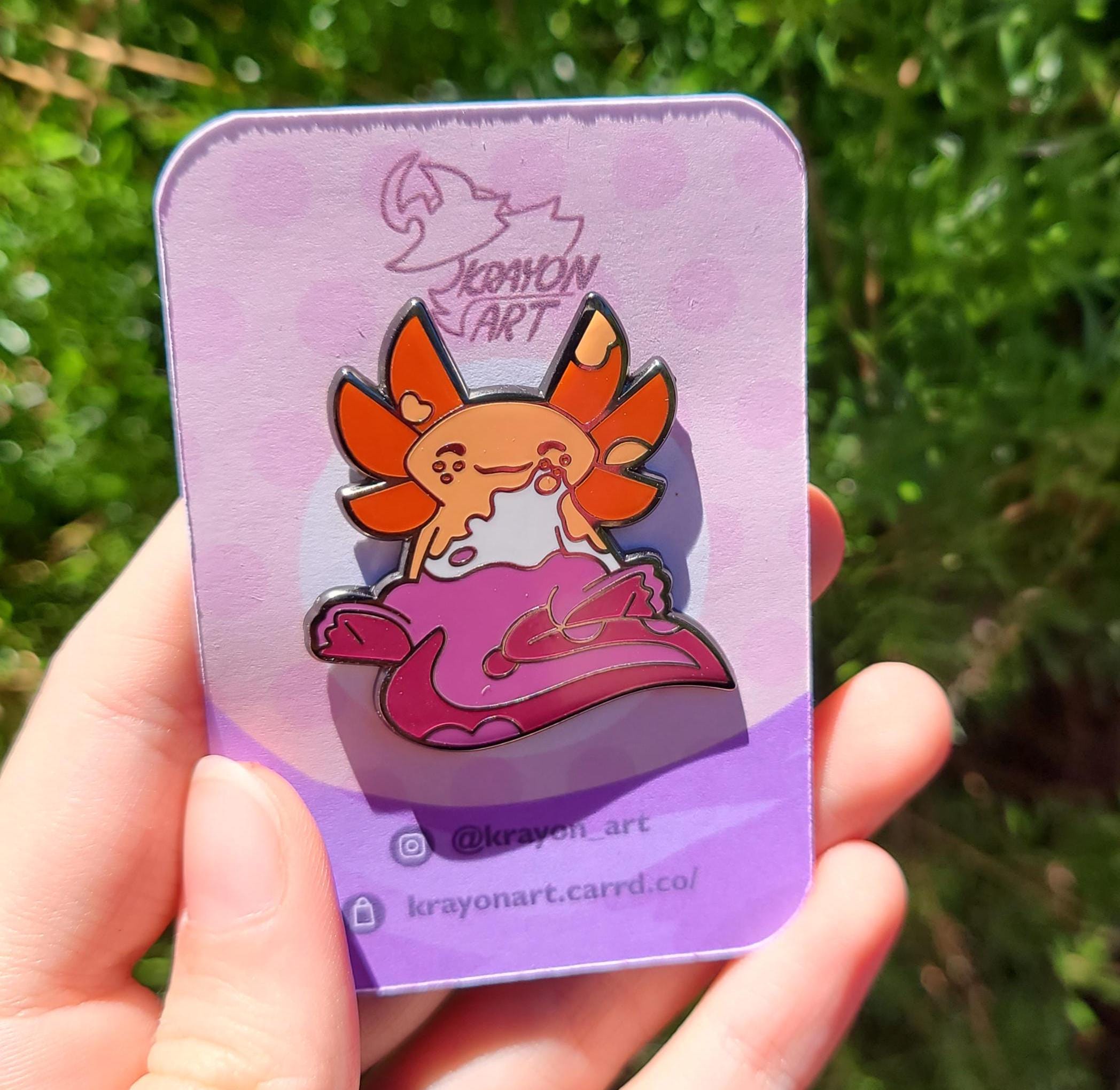 Axo-lesbian Closet Friendly Lesbian Axolotl Hard Enamel Pin - Etsy
