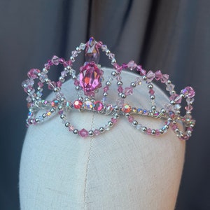 Pink Ballet Tiara, Swarovski Components, Ballet Headpiece, Aurora, Sugar Plum, Dew Drop, Fairy, Pageant Crown