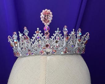 Sleeping Beauty, Sugar Plum, Dew Drop, Fairy, YAGP, Pageant Crown, Pink Ballet Tiara, Swarovski Elements, Ballet Headpiece, Aurora, Silver