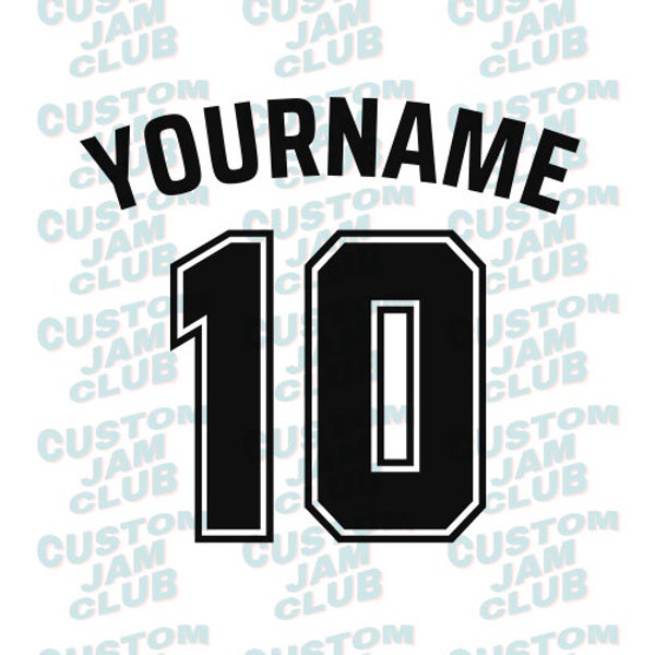 Custom Sports Tee Name and Number SVG | Any Text You Want | Downloadable Product | Available in Multiple Formats PNG SVG + | Varsity Font
