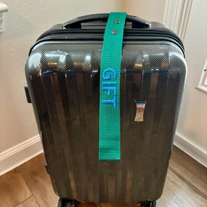 Personalized Forest Green Custom Embroidered Luggage Tag, Bag Tag