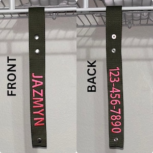 Personalized Custom Embroidered Luggage Tag; Double Sided, Bag Tag