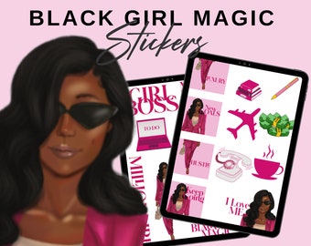 African American Planner Stickers | Digital Goodnotes | Black Girl Digital Stickers | Real Estate Stickers Bonus Pack | Printable Clip Art