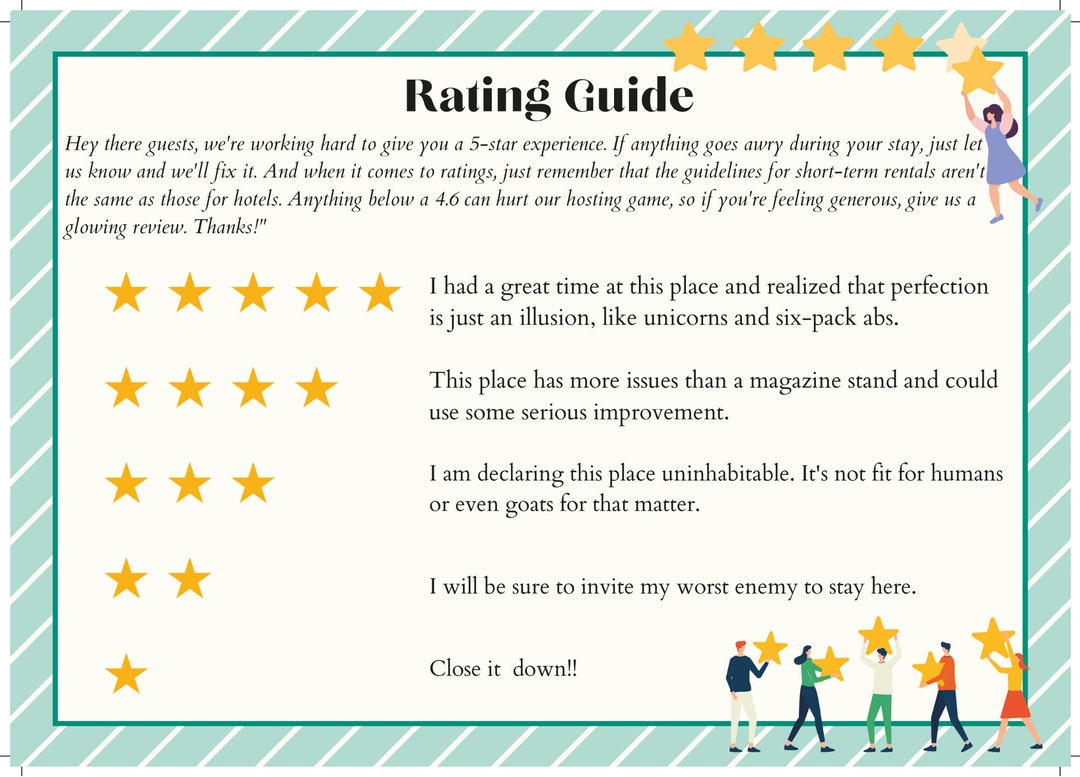 Airbnb/vrbo 5 Star Review Template Digital Download Short Term Rental Airbnb/vrbo 5 Star Review Template Digital Download Short Term Rental