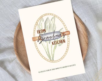 Grandma's Kitchen Recipe Book Printable | Family Cookbook (PDF)