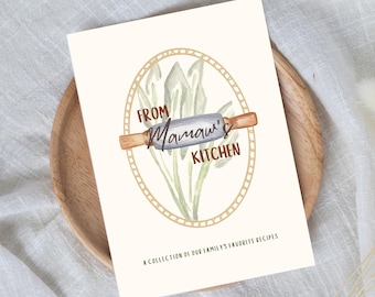Mamaw's Kitchen Recipe Book | Fillable Family Cookbook (Instant PDF Download)