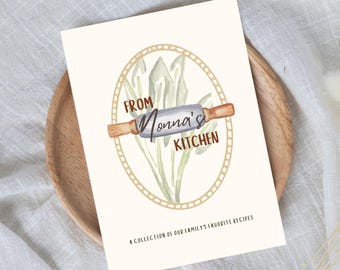 Printable Family Recipe Book | 'From Nonna's Kitchen' PDF Template