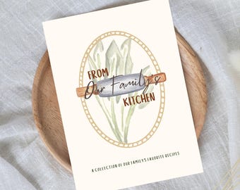 Printable Recipe Book | Fillable Family Cookbook (Instant PDF Download)