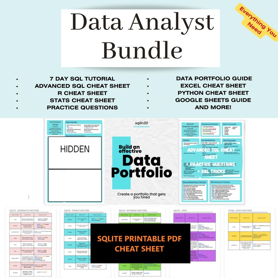 Aspiring Data Analyst Bundle | SQL | PYTHON | R | Execel | STATS ...