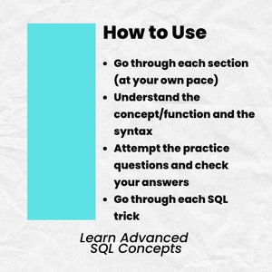 SQL Cheat Sheet + Practice Questions | Data Analyst Guides | PDF ...