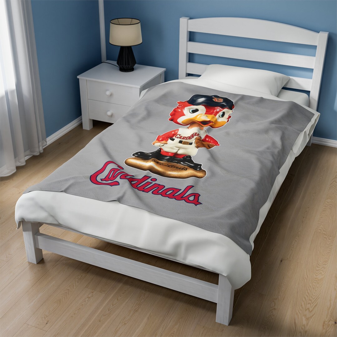 St. Louis Cardinals Mascot Bobblehead Velveteen Plush Blanket Etsy