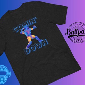 COMIN&#39; DOWN- Graphics T-Shirt, Baseball Catcher T-Shirt, Adult Catcher Baseball Unisex T-Shirt, Funny Baseball Catcher T-Shirt