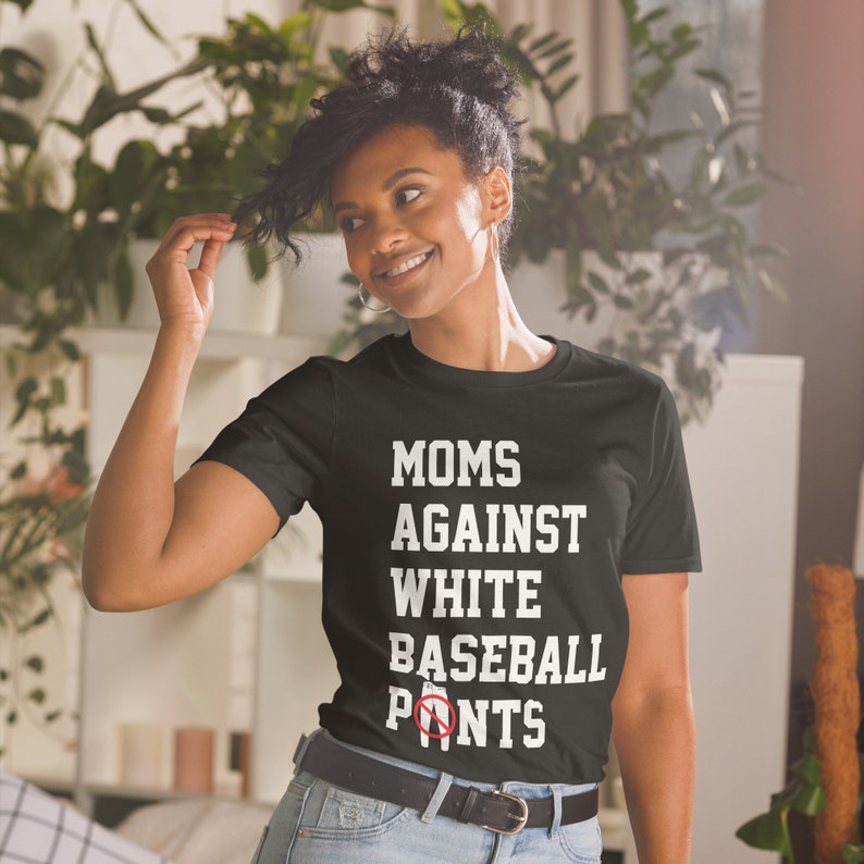 Moms Against White Baseball Pants Short-Sleeve Unisex T-Shirt