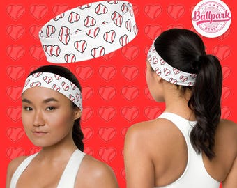 Baseball Hearts Headband