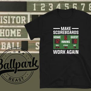 Få resultattavlor att fungera igen - Baseboll-t-shirt, Softboll-t-shirt, Roligt uttalande