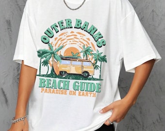 Camiseta de la guía de playa de Outer Banks Paradise on Earth - Coastal Bliss