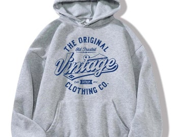 Vintage Denim Clothing Co. Sudadera con capucha gris - Estilo antiguo de confianza
