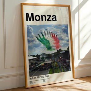 Pôster de Monza F1, Grande Prêmio da Itália, Fórmula 1 minimalista, presente para fãs de F1, impressão de decoração de automobilismo, arte de parede esportiva, decoração de quarto e escritório